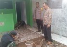 Bhabinkamtibmas Polsek Nyalindung di Sukamaju Monitoring Pembangunan Cafe Sampah dari Dana CSR PT Semen Jawa