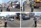 Polsek Caringin Polres Sukabumi Laksanakan Pengaturan Lalu lintas Antisipasi Kemacetan