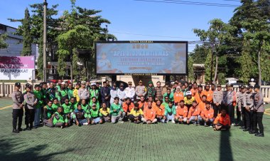 Apel Ojol Kamtibmas, Kapolres Sukabumi Ajak Sauyunan Jaga Lembur, Bersinergi Bersama Jaga Kondusifitas